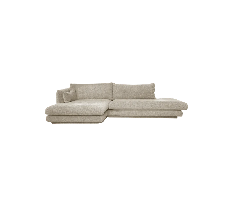 Bloom 2-seater sofa with chaise longue right, open-end and plinth