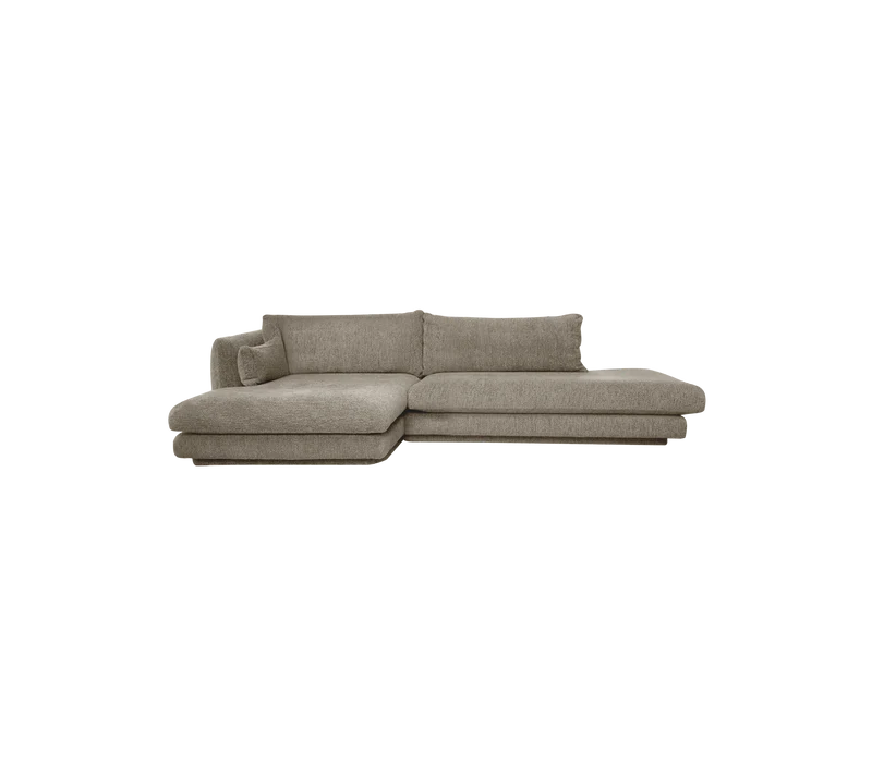 Bloom 2-seater sofa with chaise longue right, open-end and plinth