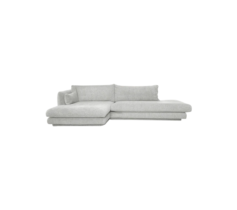 Bloom 2-seater sofa with chaise longue right, open-end and plinth