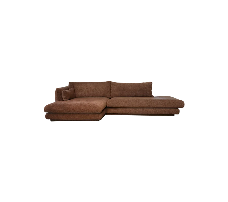 Bloom 2-seater sofa with chaise longue right, open-end and plinth