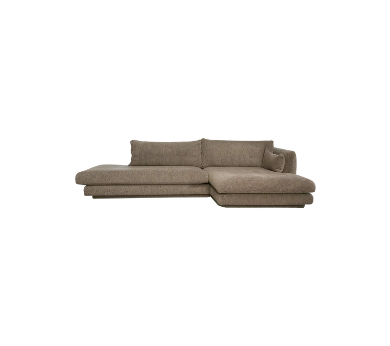 Bloom 2-seater sofa with chaise longue left, open-end and plinth