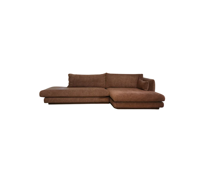 Bloom 2-seater sofa with chaise longue left, open-end and plinth