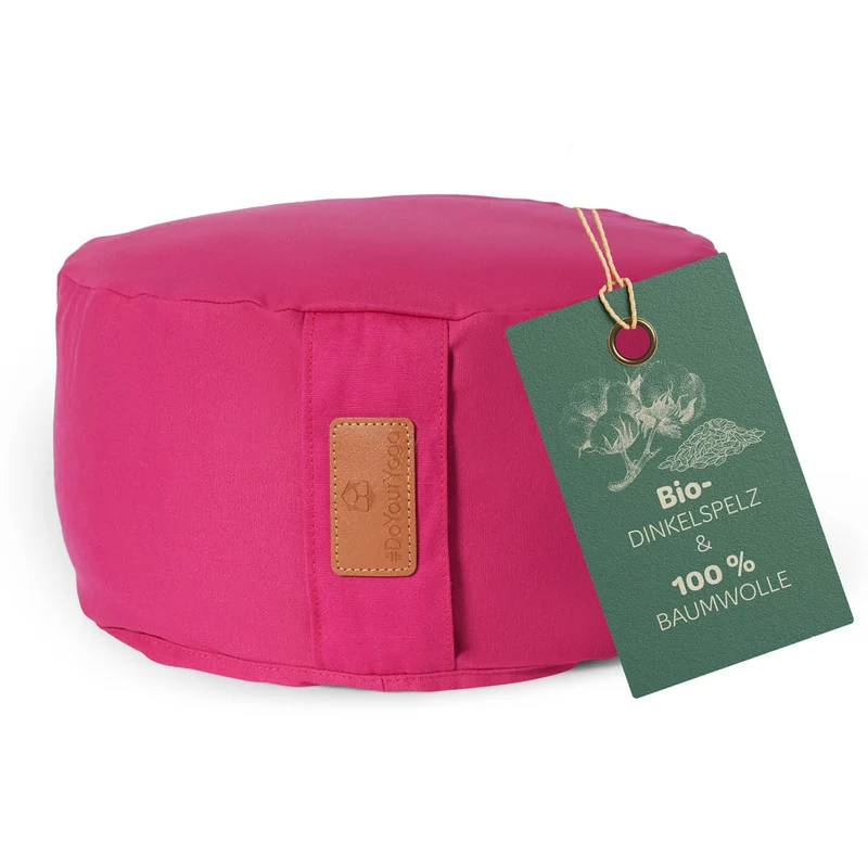 #DoYourYoga Yoga-Kissen Vishnu - gefüllt mit Bio-Dinkelspelz - Rund 30 x 30 x 15 cm - Pink