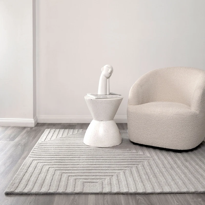 Les Nomades Felix Light Grey Wool Rug