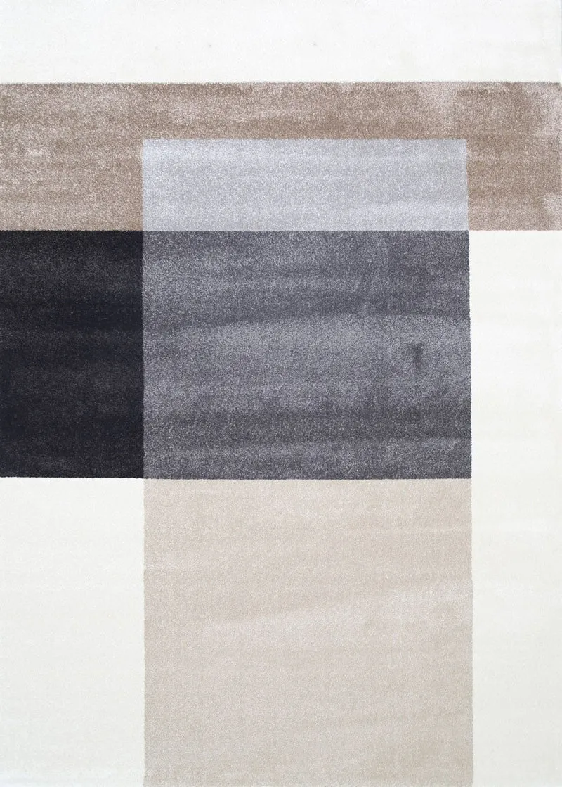 Grey and Beige Cubism Rug