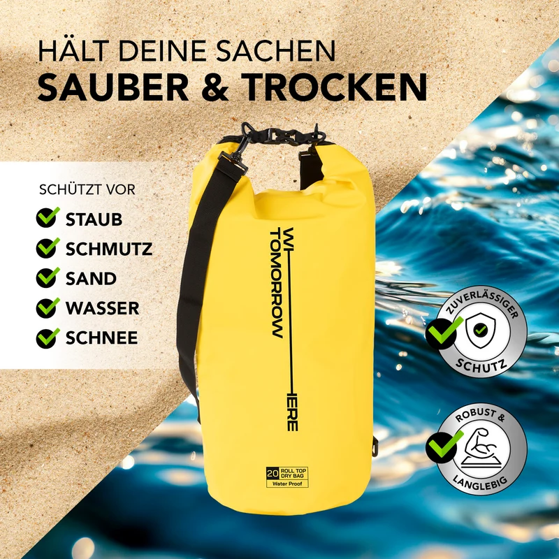 Where Tomorrow Dry Bag 20L - Style 02 - Gelb