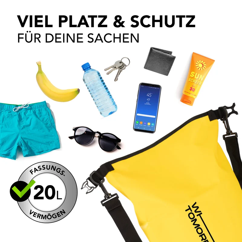 Where Tomorrow Dry Bag 20L - Style 02 - Gelb