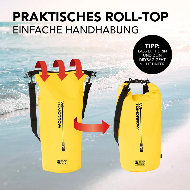 Where Tomorrow Dry Bag 20L - Style 02 - Gelb