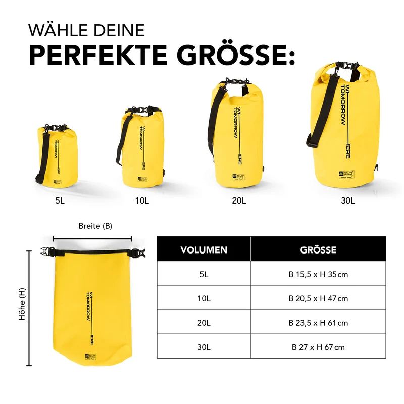 Where Tomorrow Dry Bag 20L - Style 02 - Gelb