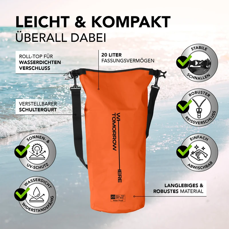 Where Tomorrow Dry Bag 20L - Style 02 - Orange