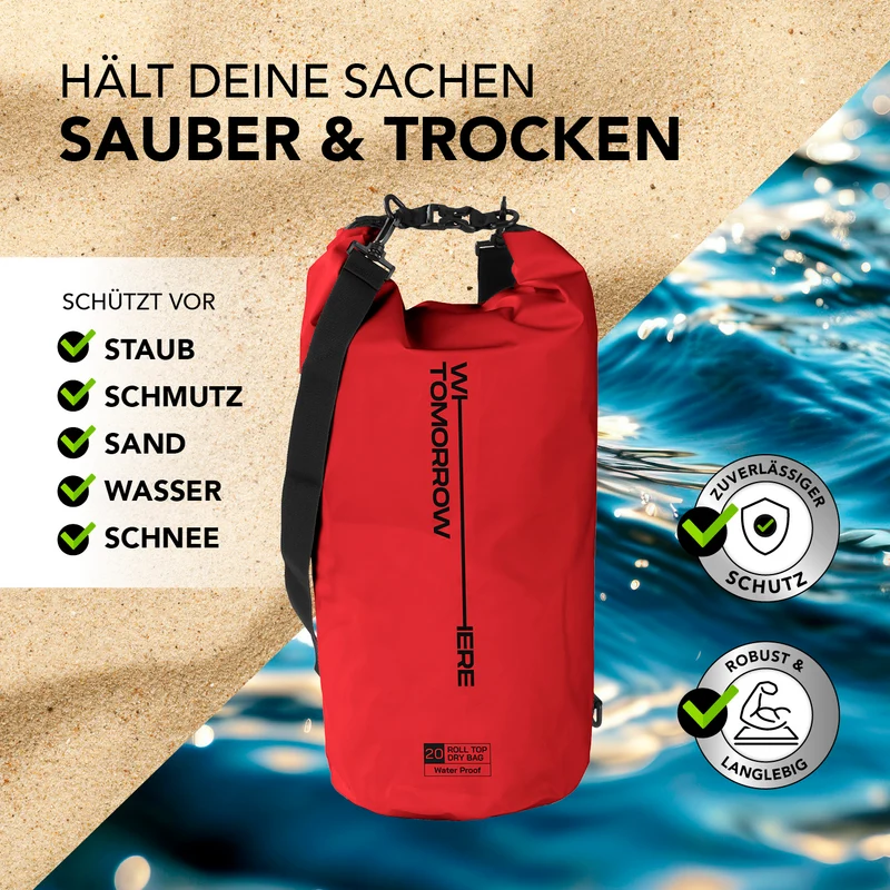 Where Tomorrow Dry Bag 20L - Style 02 - Rot