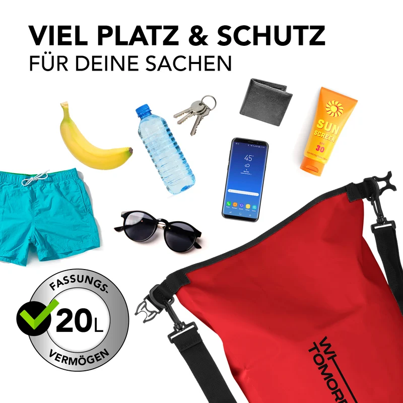 Where Tomorrow Dry Bag 20L - Style 02 - Rot
