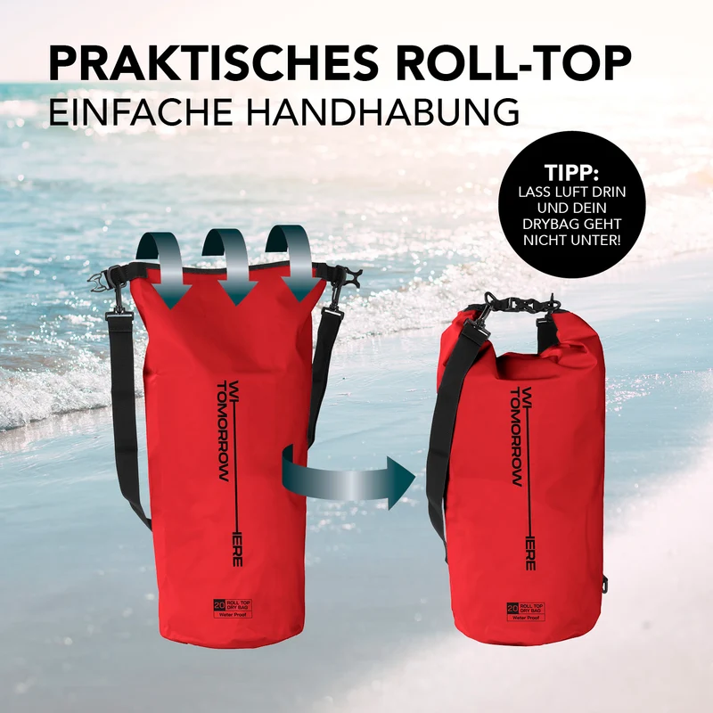 Where Tomorrow Dry Bag 20L - Style 02 - Rot