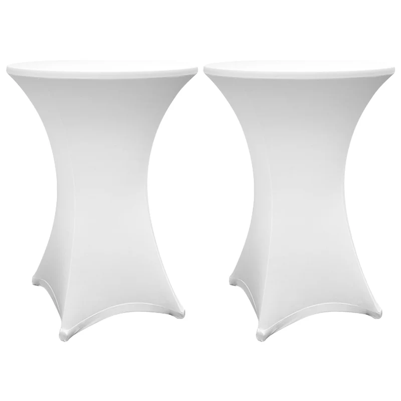LUMALAND Stehtischhusse - Tisch Bezug - Husse - Ø 70-75 cm - Weiß - 2er-Set