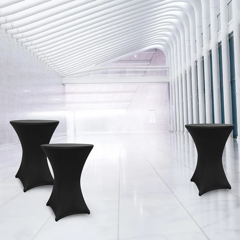 LUMALAND Stehtischhusse - Tisch Bezug - Husse - Ø 80-85 cm - Schwarz - 5er-Set