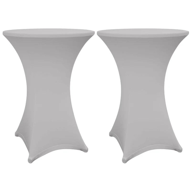 LUMALAND Stehtischhusse - Tisch Bezug - Husse - Ø 70-75 cm - Silbergrau - 2er-Set
