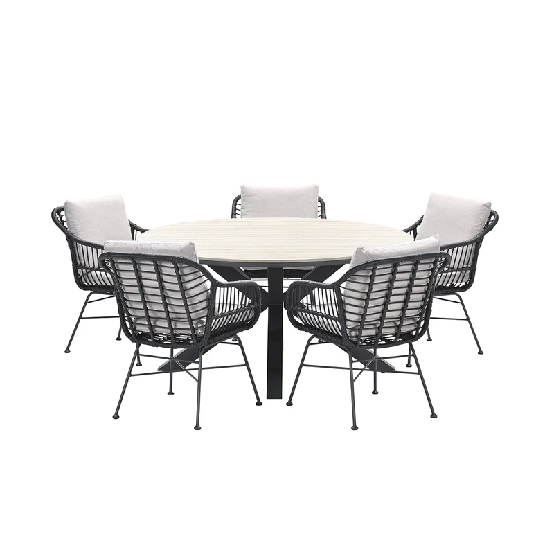 5-persoons tuinset - Edison tafel - 5 Margriet stoelen - Garden Impressions
