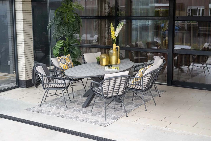 5-persoons tuinset - Edison tafel - 5 Margriet stoelen - Garden Impressions