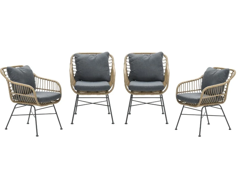 5-persoons ronde tuinset - Edison tafel - 5 Margriet stoelen - Garden Impressions