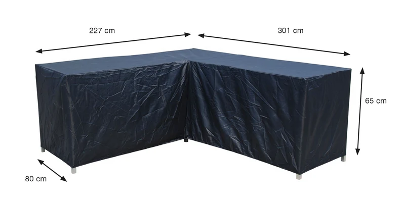 Coverit loungeset L-vorm hoes - 227/301x80xH65 cm