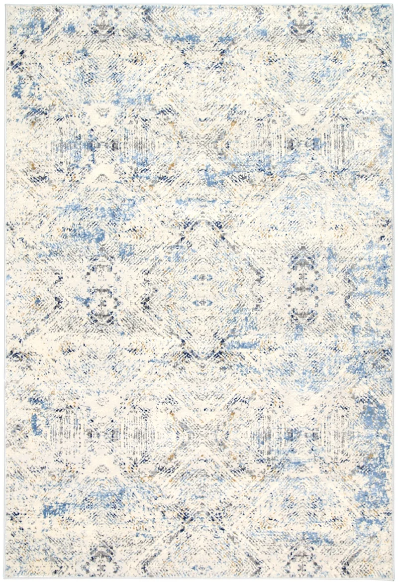 Navy Blue Ikat Rug