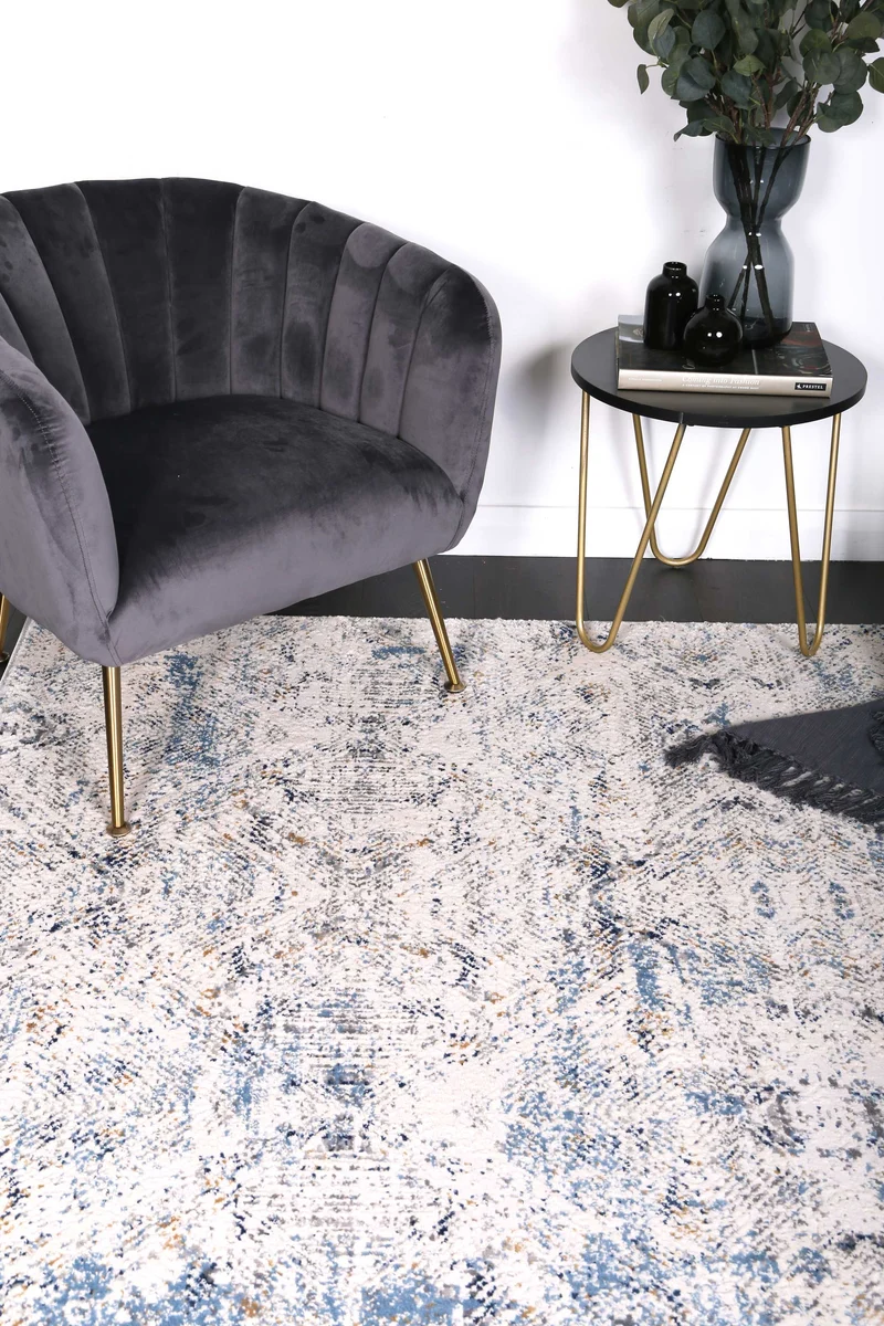 Navy Blue Ikat Rug