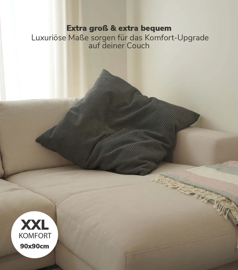 RELOVED XXL Kissen aus Cord 'Das Anschmiegsame'