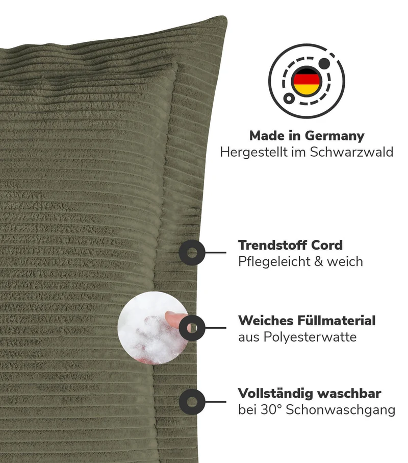 RELOVED Sofakissen aus Cord 'Das Wölkchen'