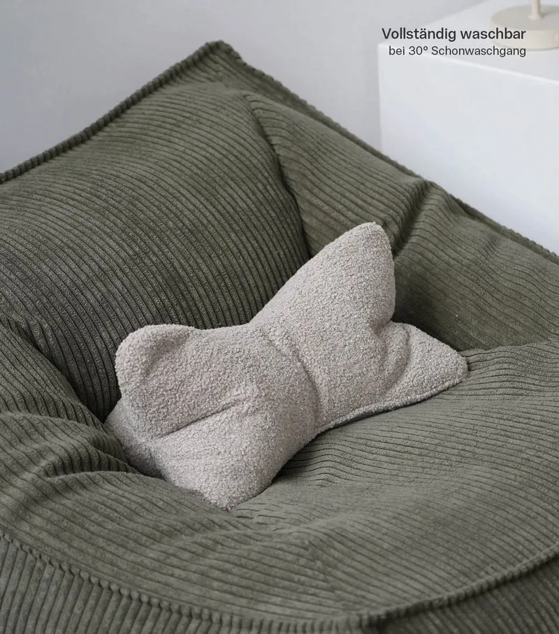 Nackenkissen in Bouclé & Cord ‘Der Leseknochen'