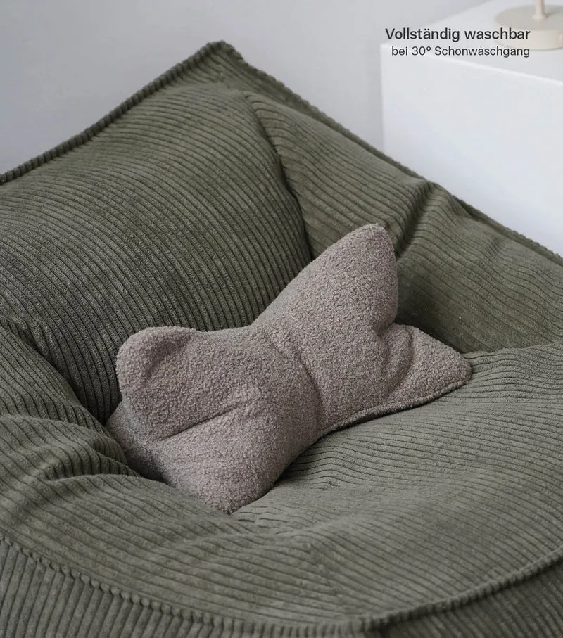Nackenkissen in Bouclé & Cord ‘Der Leseknochen'