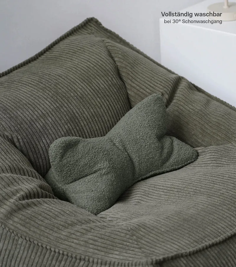 Nackenkissen in Bouclé & Cord ‘Der Leseknochen'
