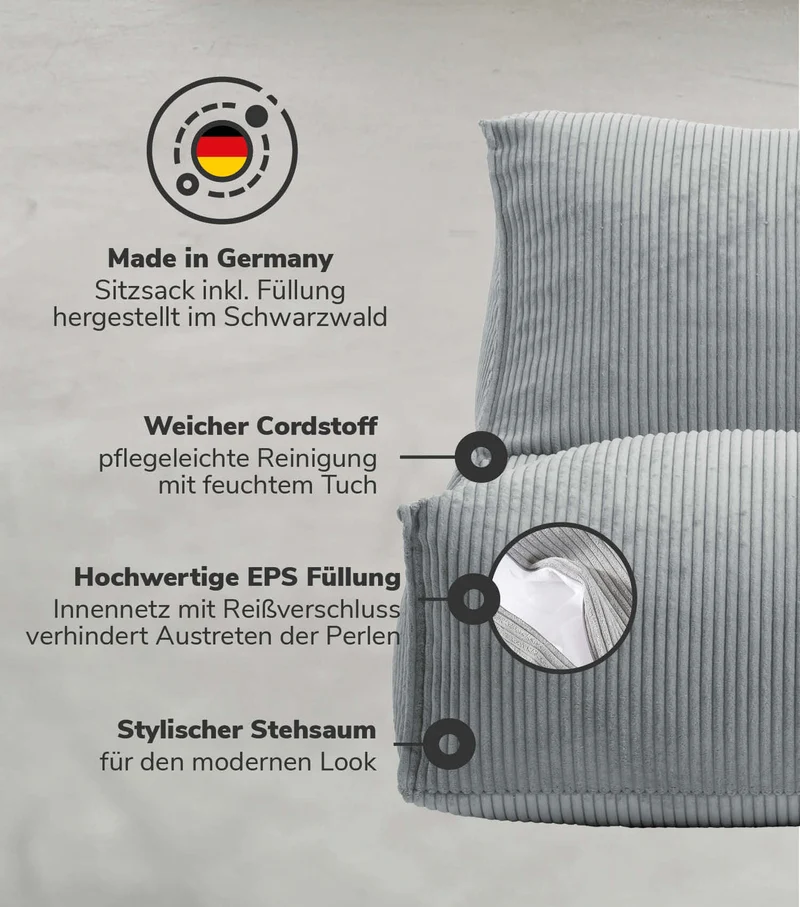 RELOVED Sitzsack 'Doze' auch in Cord