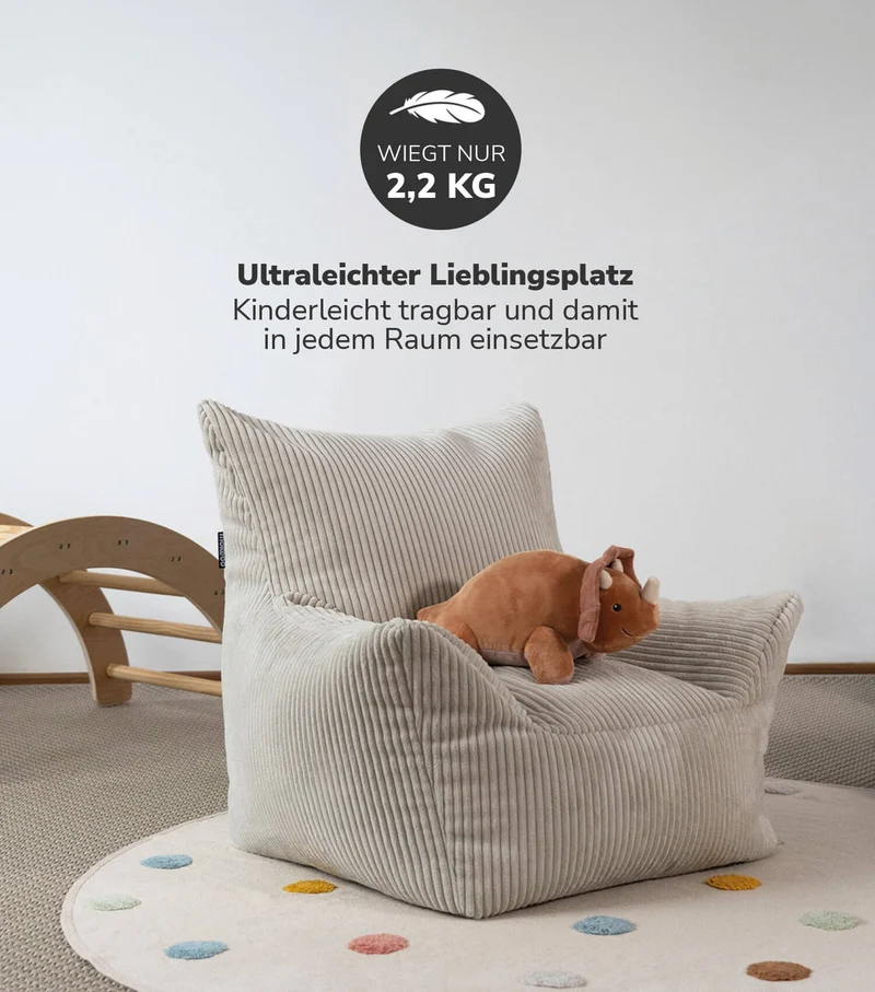 RELOVED Kinder Sitzsack 'Der Pausenheld' auch in Cord