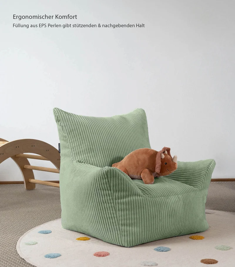 RELOVED Kinder Sitzsack 'Der Pausenheld' auch in Cord