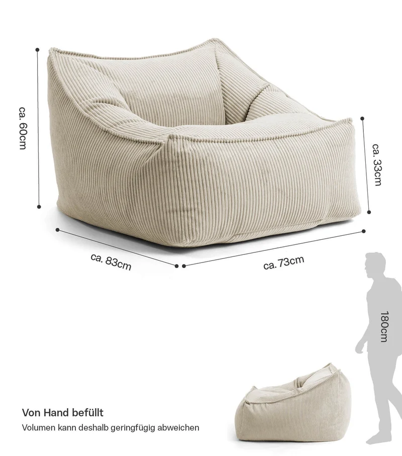 RELOVED Sitzsack Sessel Cord 'Snug'