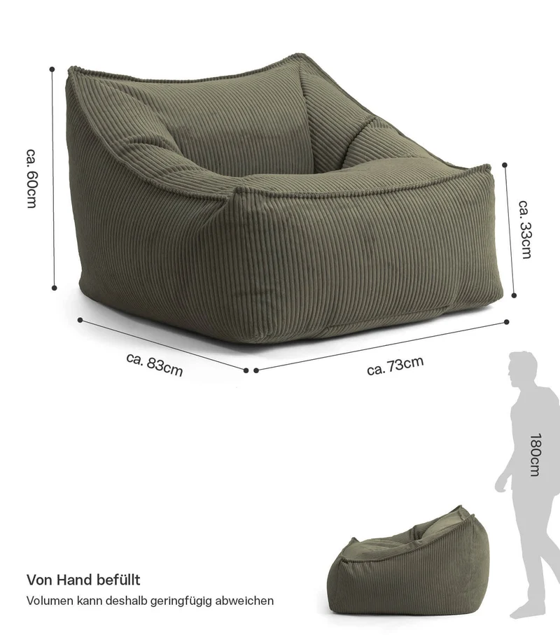 RELOVED Sitzsack Sessel Cord 'Snug'
