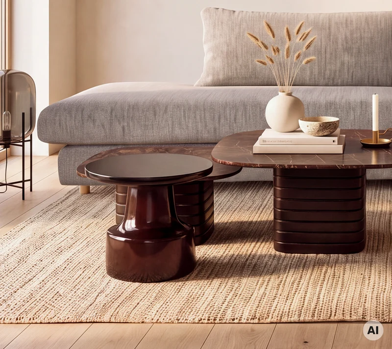 Bloom 2-seater sofa with chaise longue left, open-end and teak legs