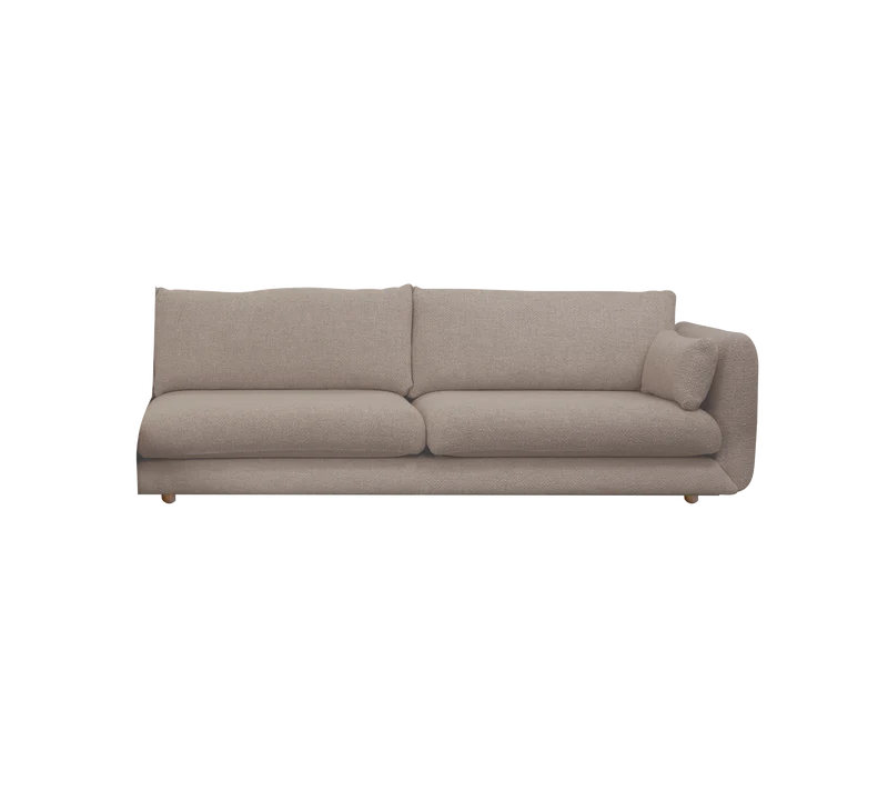 Bloom 3-seater sofa module, left with teak legs