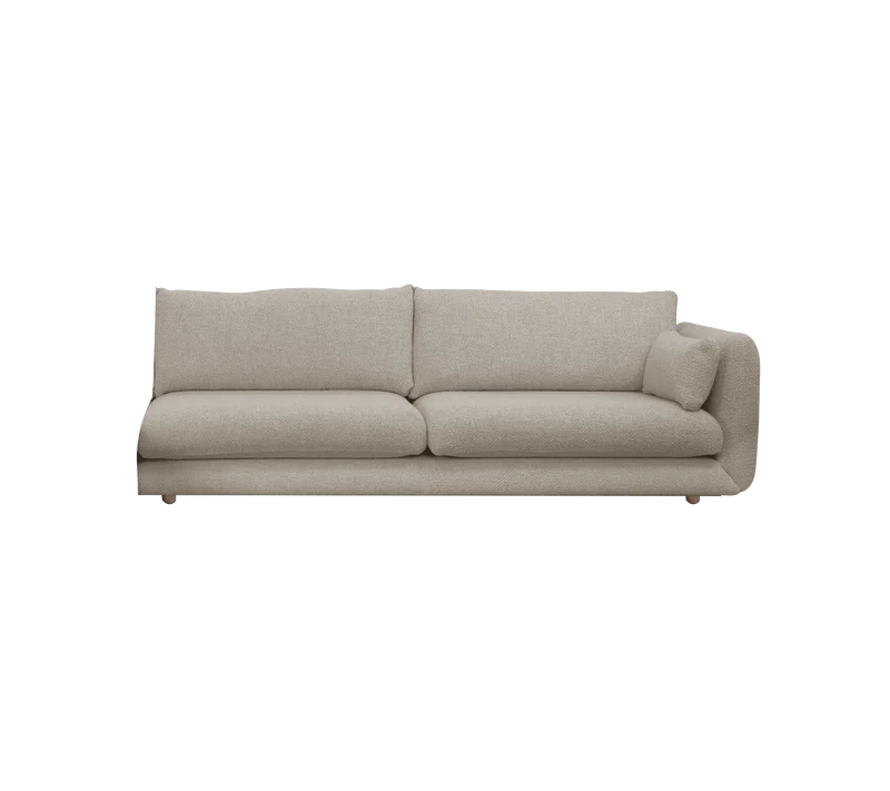 Bloom 3-seater sofa module, left with teak legs