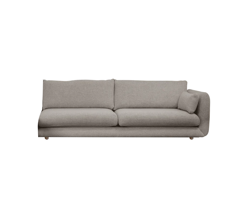 Bloom 3-seater sofa module, left with teak legs