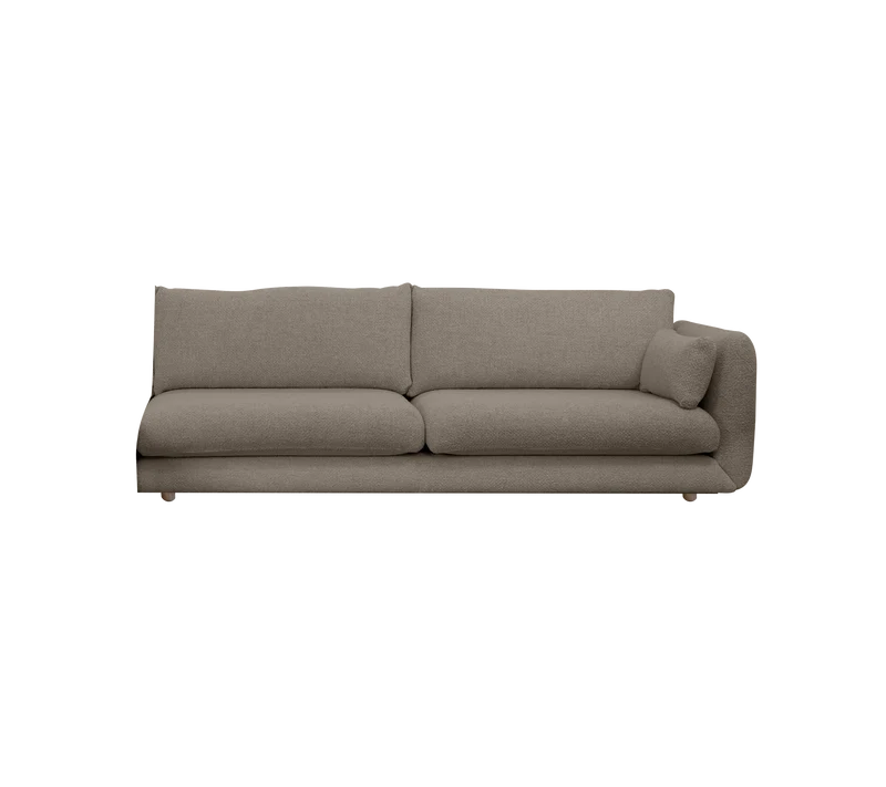 Bloom 3-seater sofa module, left with teak legs