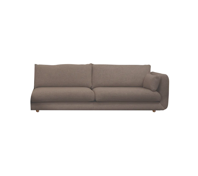 Bloom 3-seater sofa module, left with teak legs