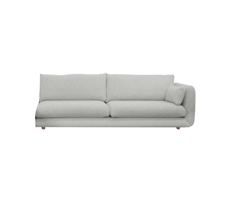Bloom 3-seater sofa module, left with teak legs