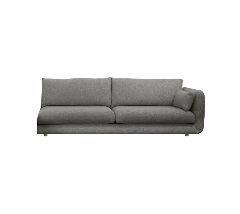 Bloom 3-seater sofa module, left with teak legs