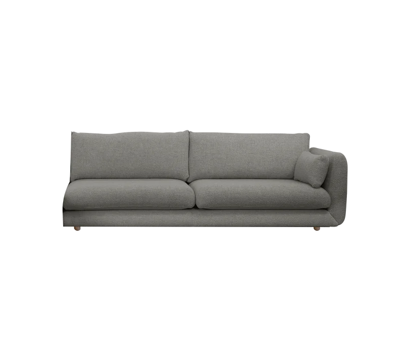 Bloom 3-seater sofa module, left with teak legs