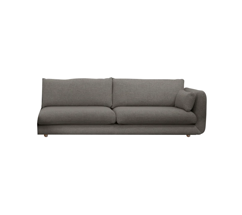 Bloom 3-seater sofa module, left with teak legs