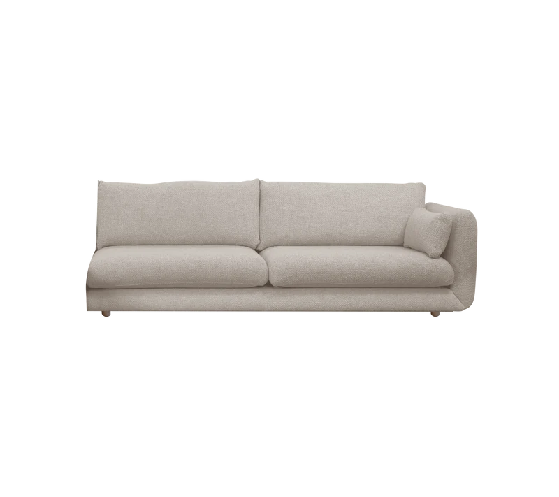 Bloom 3-seater sofa module, left with teak legs
