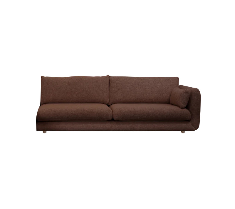 Bloom 3-seater sofa module, left with teak legs