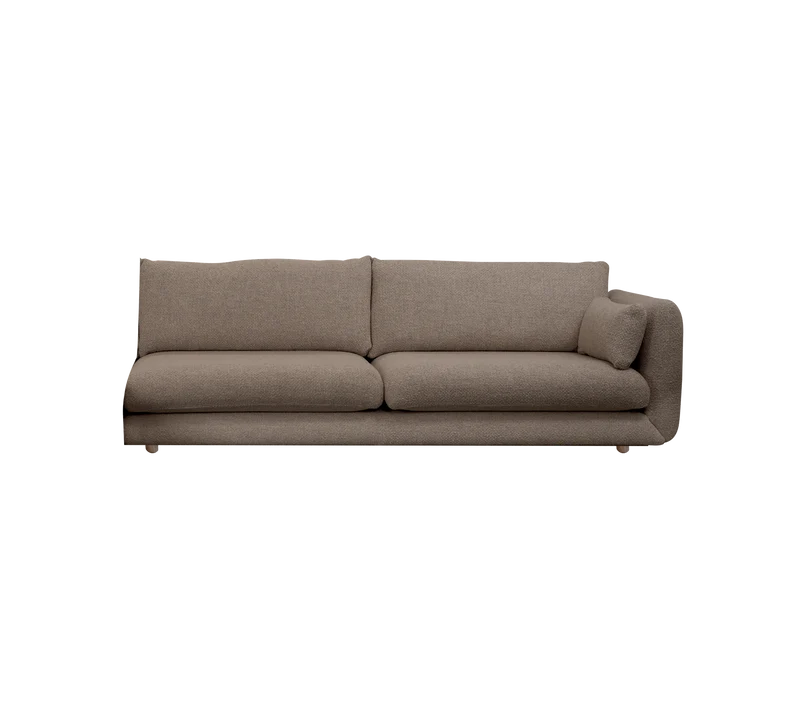 Bloom 3-seater sofa module, left with teak legs