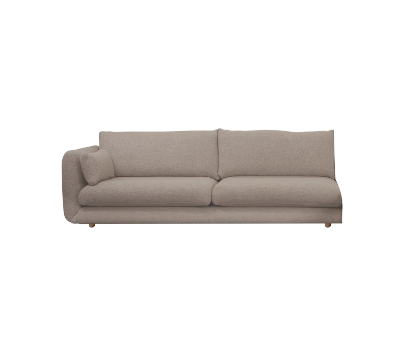 Bloom 3-seater sofa module, right with teak legs